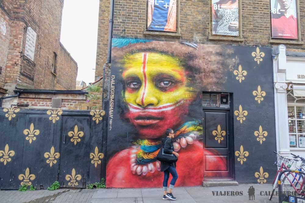 Arte en el Mercado Brick Lane en Londres