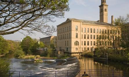Saltaire mill and the River Aire